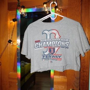 Vintage Boston Red Sox crop top MLB baseball shirt